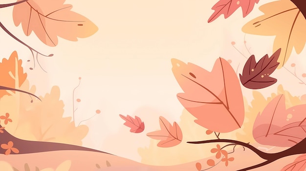 Handpainted cartoon autumn style background material