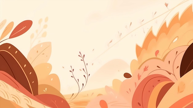 Handpainted cartoon autumn style background material