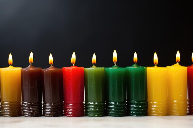 Foto candele di cera versate a mano per kwanzaa in linea