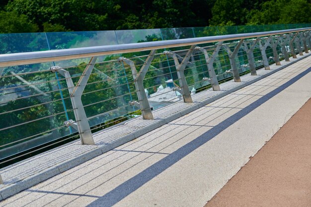 Photo handrail for pedestrians for crossings and steps element of architecture