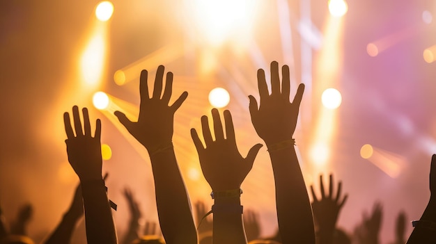 hands in the air at a music festival