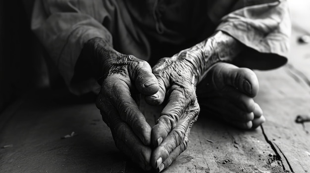 hands of beggar begging for money