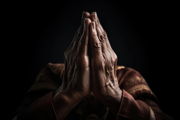 Hands folded in prayer with the word god on the front