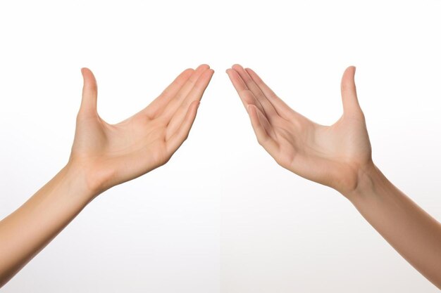 Photo hands in front of a white background