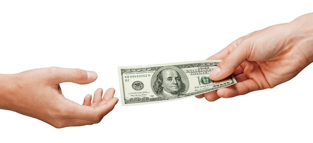 Hands Giving Money