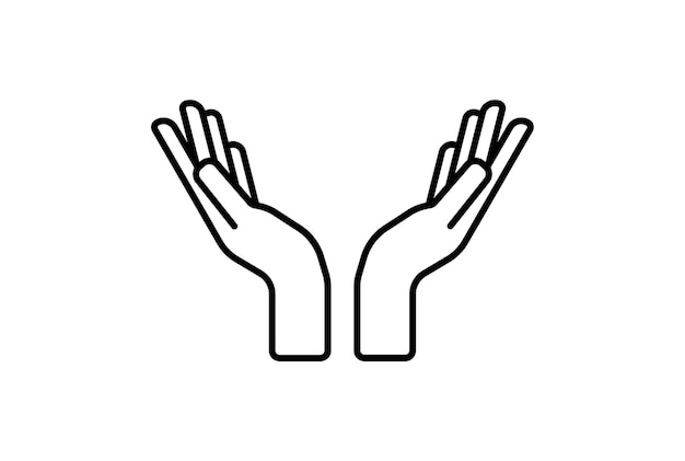 Hands hand icon gesture line symbol web app sign