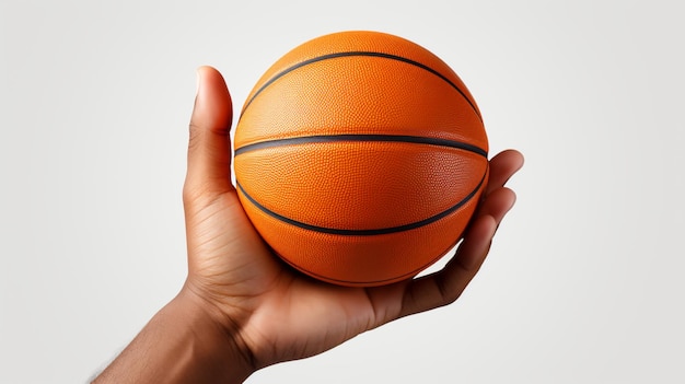 Hands holding a basket ball isolated on transparent background
