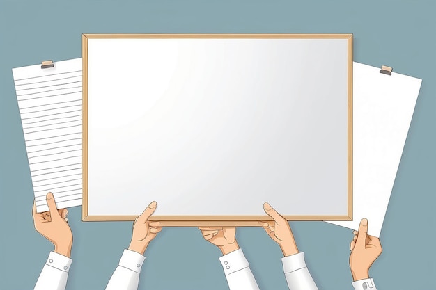 hands holding blank board Illustration Formats