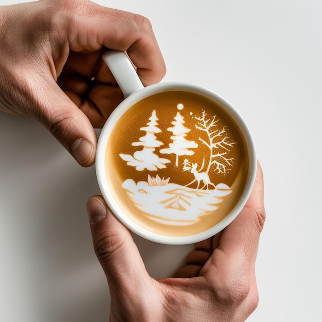 Hands Holding Coffee Cup With Design a Comforting Drink for Relaxation or a Quick Boost