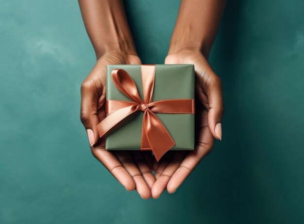 Hands holding gift box