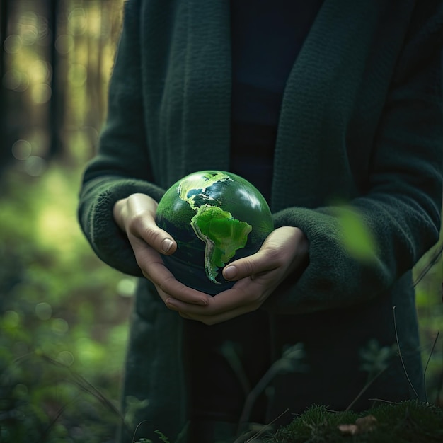 Hands holding a Globe Background