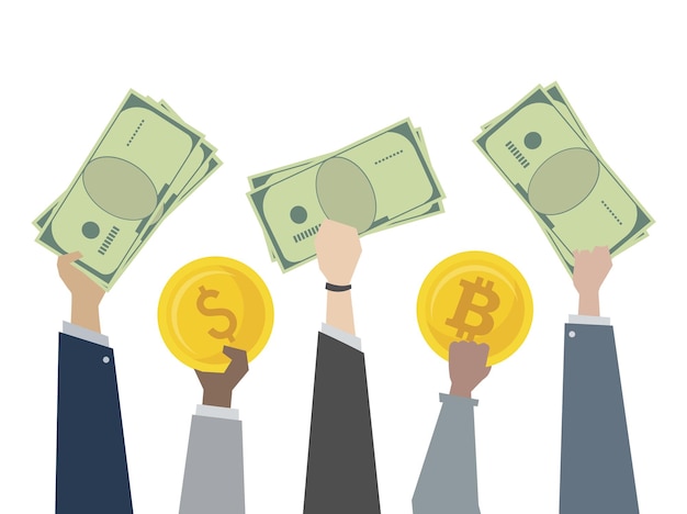 Hands holding money png transparent background
