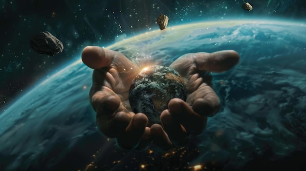 Hands Holding Small Planet