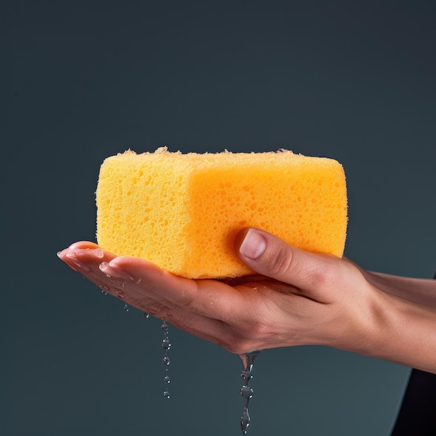 Photo hands holding a sponge ready to hand wash the car generative ai