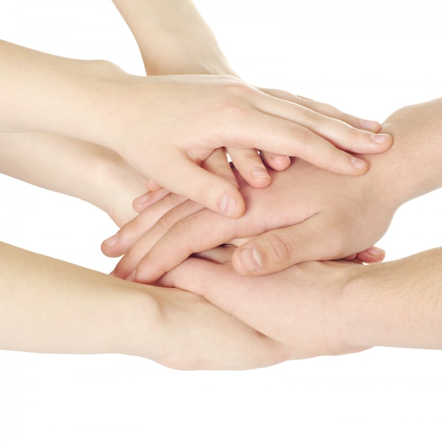 hands isolated on white