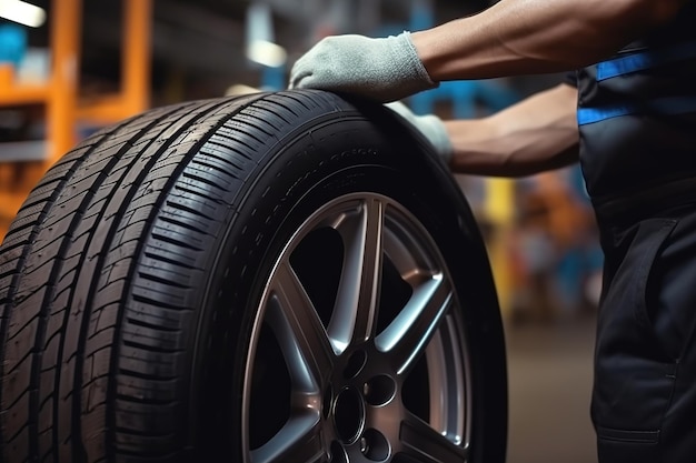 Hands Man Holding Tyre