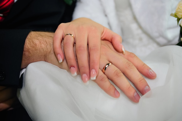 Wedding Rings on Bride and Groom Hands Stock Photo - Image of groom, romantic: 2