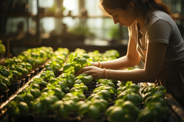 Фото Руки трудолюбивого садовника держат в теплице свежие помидоры