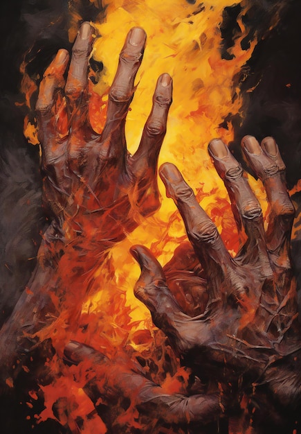 사진 검은 바탕 에 불 을  ⁇ 고 있는 남자 와 여자 의 손