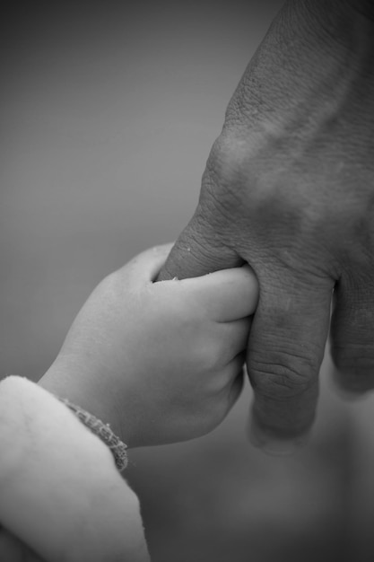 Hands of the old woman Black and White