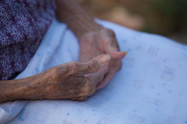 Hands of the old woman