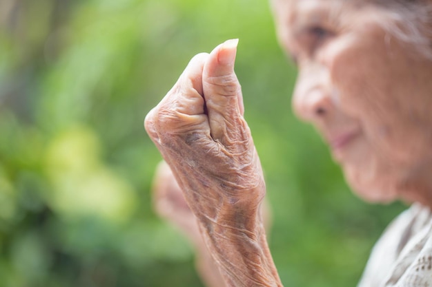 Hands of the old woman