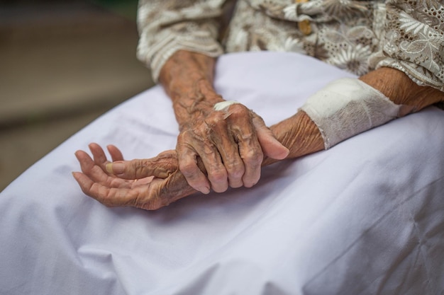 Hands of the old woman