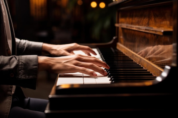 Hands playing piano Man concert Generate Ai