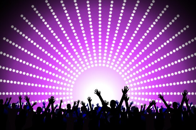 hands raised in the air party concept