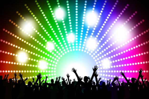 hands raised in the air party concept