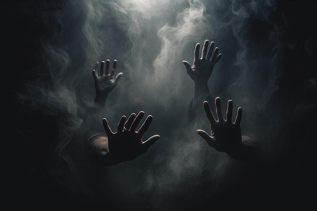 hands reaching for the sky with clouds and hands reaching for the sky