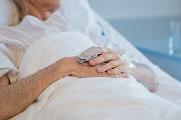 Hands of senior patient