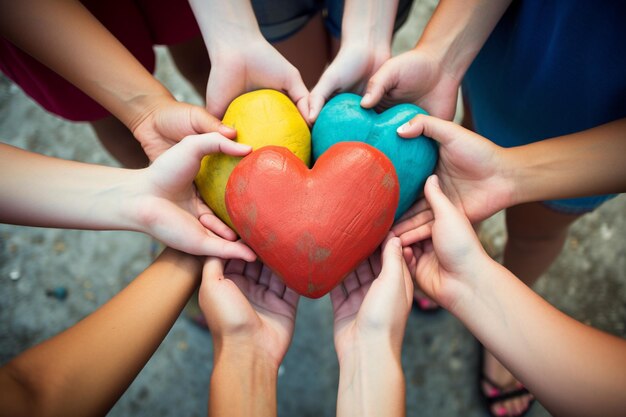 Foto mani unite cuore comunità di amore