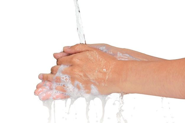 Hands Washed with Soap and Water