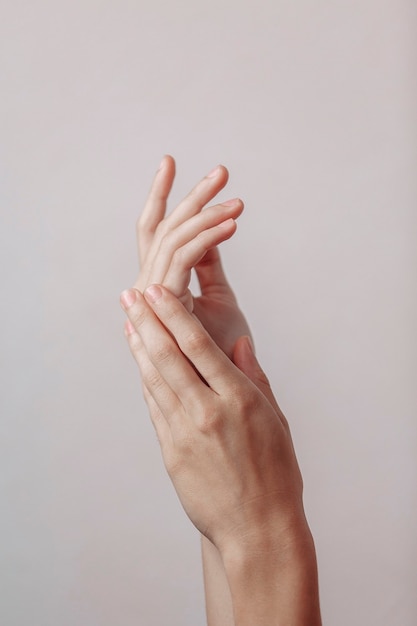 Hands on a white background, abstract