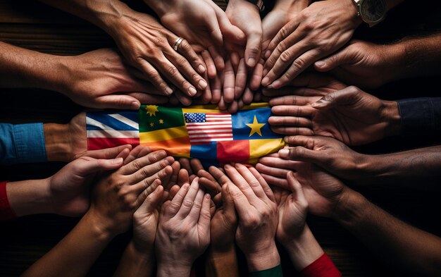 Hands with Flags