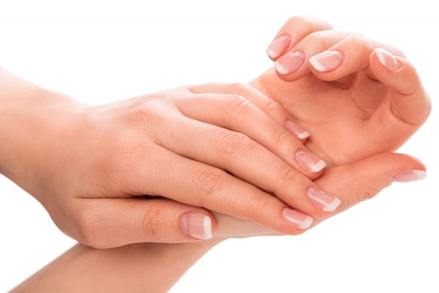 Photo hands with french manicure