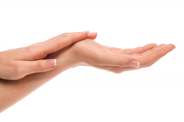 Hands with french manicure