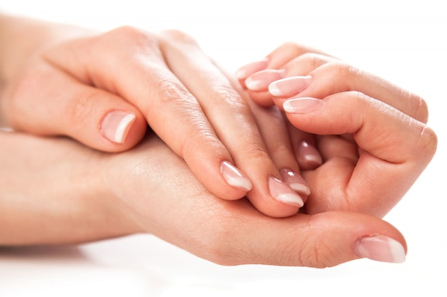 Hands with french manicure