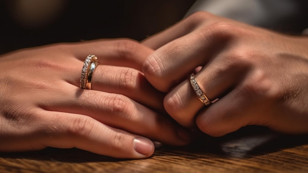 hands with rings bride and groom