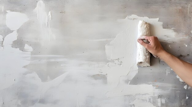 Hands with a trowel and spackle