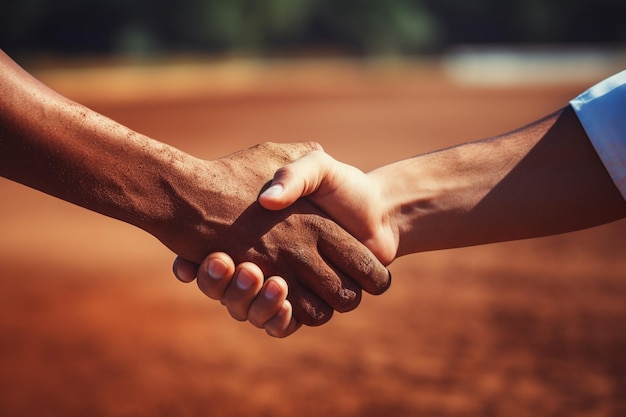 Handshake after good tennis game