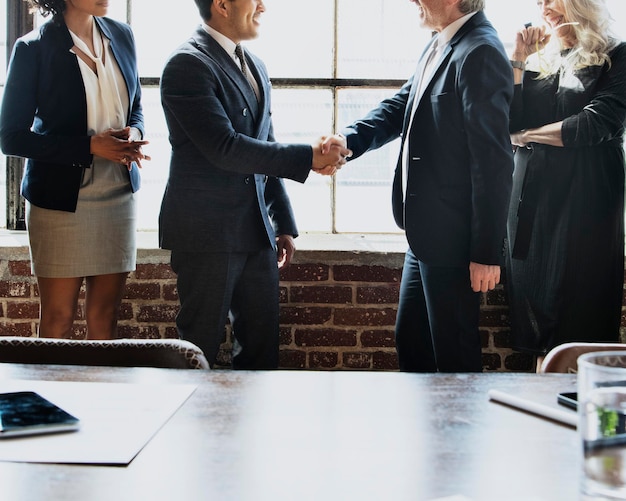 Handshake in a business meeting