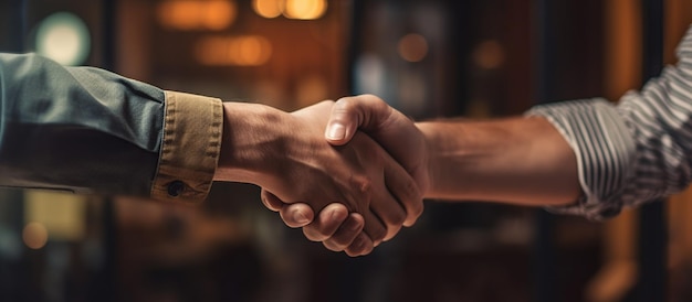 Handshake on a business meeting