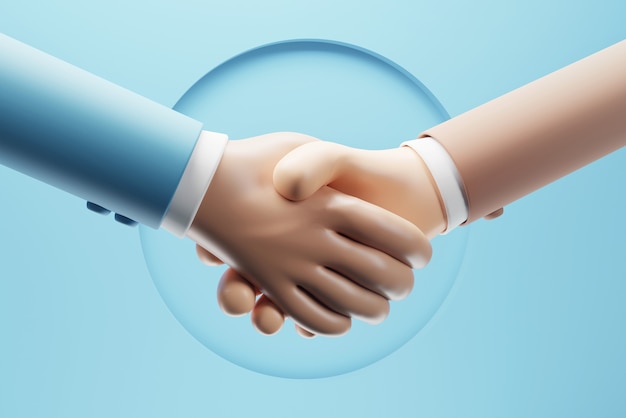 Handshake of business partners with successful deal