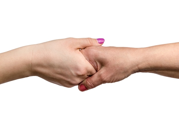 Handshake and business people concepts isolated on white