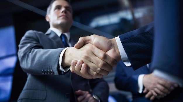 Handshake closeup of executives