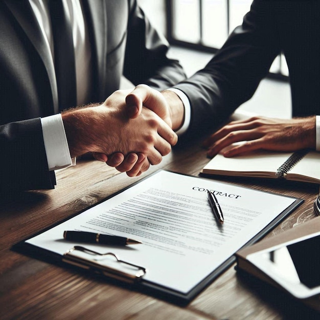 Photo handshake on contract deal