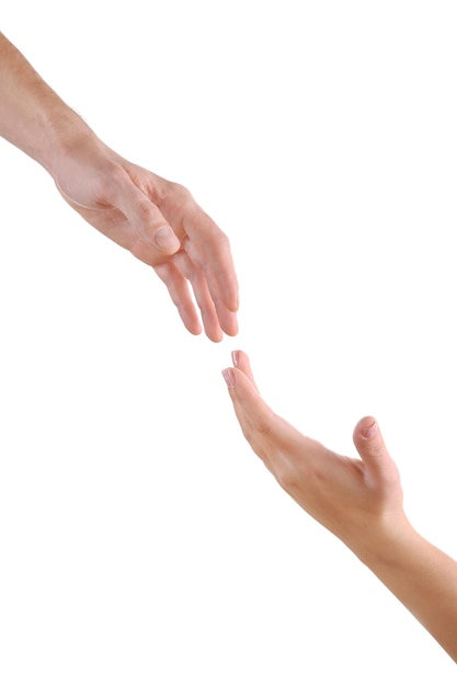 Handshake of friendship isolated on white