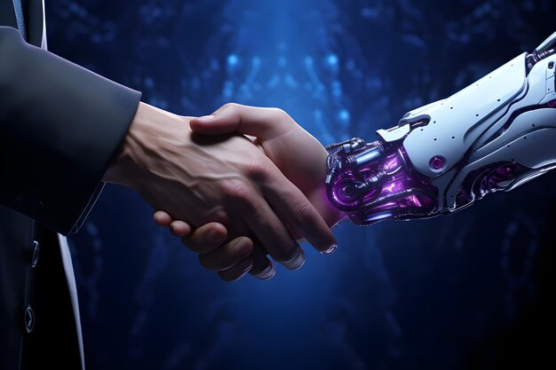 Handshake between a human and a robot